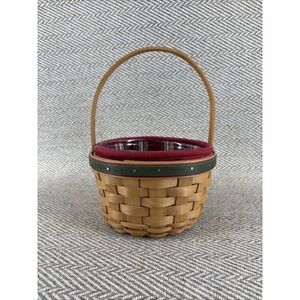 Longaberger 2005 Round Holiday Helper Basket Combo Liner Protector